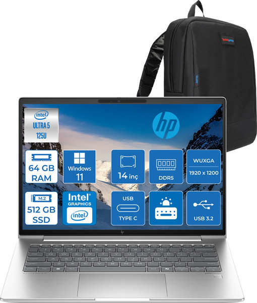 HP Elitebook 640 G11 Core Ultra 5 125U 64 GB 512 GB SSD Boost 14