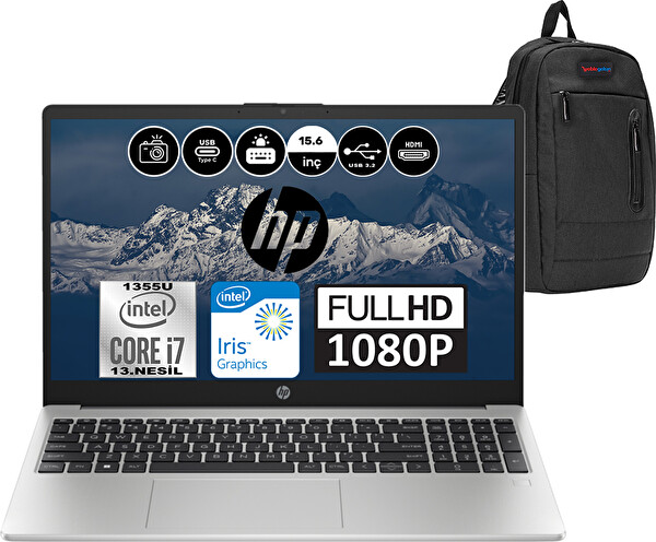 HP 250 G10 Core i7 1355U 64 GB RAM 256 GB SSD Iris Xe FreeDOS 15.6