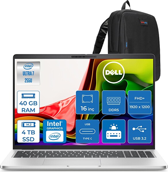 Dell Pro 16 Core Ultra 7 255U 5.2ghz 40 GB RAM DDR5 4 TB SSD FreeDOS 16