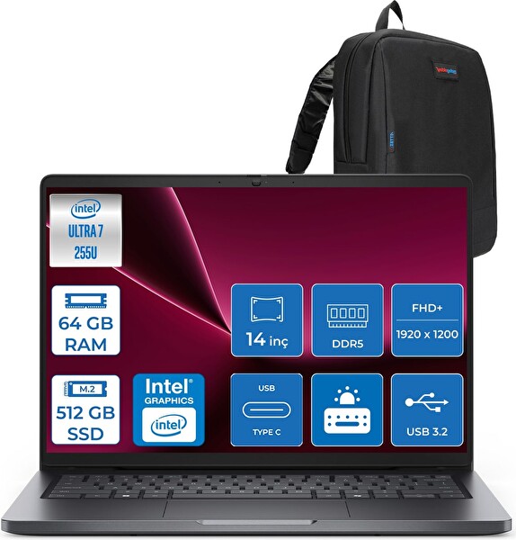 Dell Pro 14 Core 7 255U 64 GB RAM DDR5 512 GB SSD Graphics 14