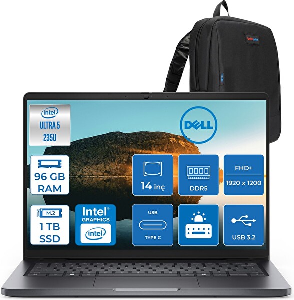 Dell Pro 14 Core Ultra 5 235U 4.9ghz 96 GB RAM 1 TB SSD FreeDOS Boost 14
