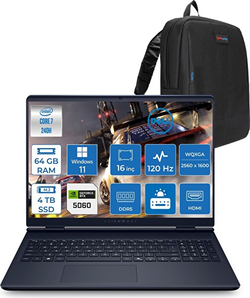 Dell Alienware 16 Aurora 7 240H 64 GB RAM 4 TB SSD W11Pro 8 GB RTX 5060 16