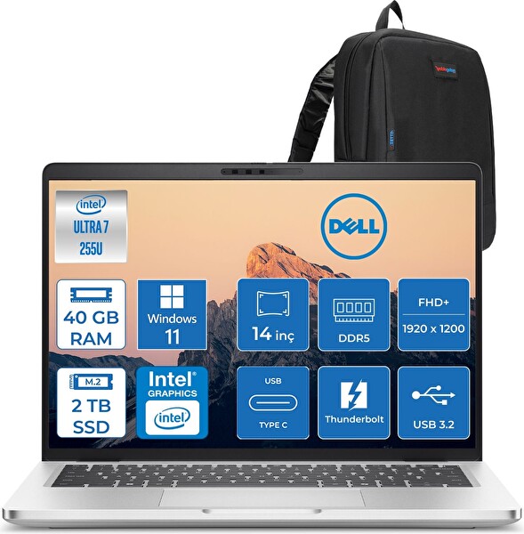 Dell Pro 14 Plus Core Ultra 7 255U 5.1ghz 40 GB RAM 2 TB SSD W11Home Boost 14