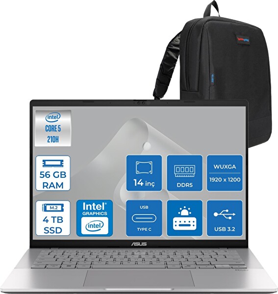 Asus Vivobook S14 Core 5 210H 56 GB RAM DDR5 4 TB SSD UHD Graphics 14