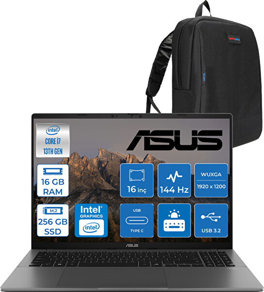Asus Vivobook WS3607VA S16 Core i7 13620H-16 GB RAM DDR5-256 GB Ssd-16