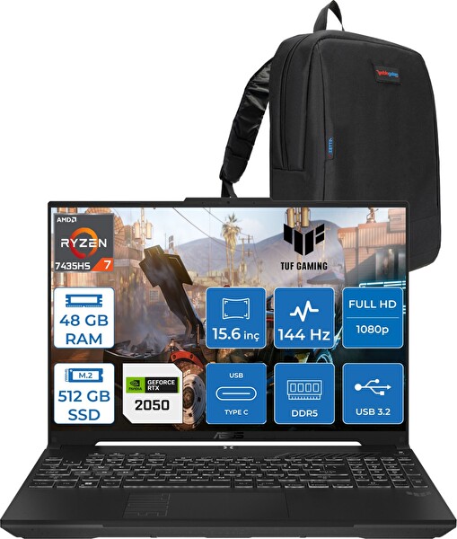 Asus Tuf A15 FA506NFR Ryzen 7 7435HS 48 GB RAM 512 GB SSD RTX 2050 4 GB 15.6