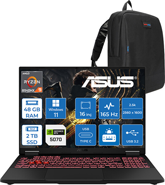 Asus Tuf A16 FA608PP Ryzen 9 8940HX 48 GB RAM 2 TB SSD 8 GB RTX 5070 16