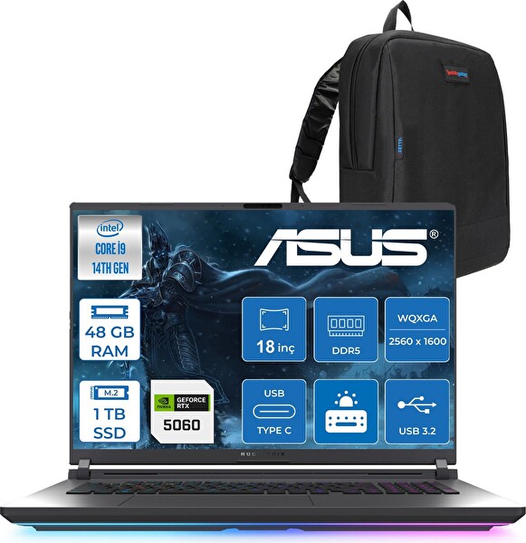 Asus Rog Strix G18 G815JMR Core i9 14900HX 48 GB RAM 1 TB SSD 8 GB RTX 5060 18