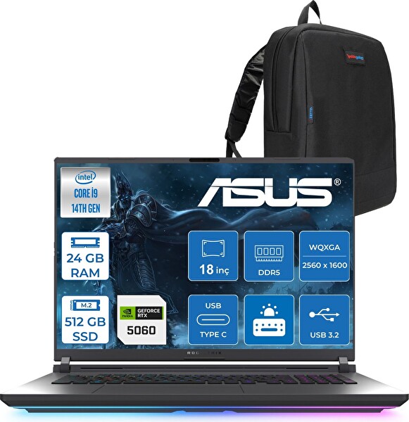 Asus Rog Strix G18 G815JMR Core i9 14900HX 24 GB RAM 512 GB SSD 8 GB RTX 5060 18