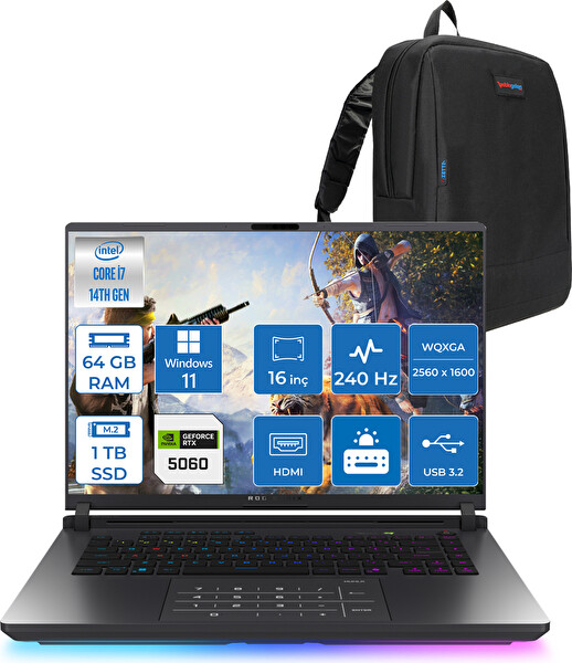 Asus Rog Strix G16 G615JMR i7 14650HX 64 GB RAM 1 TB SSD 8 GB RTX 5060 115 W 16