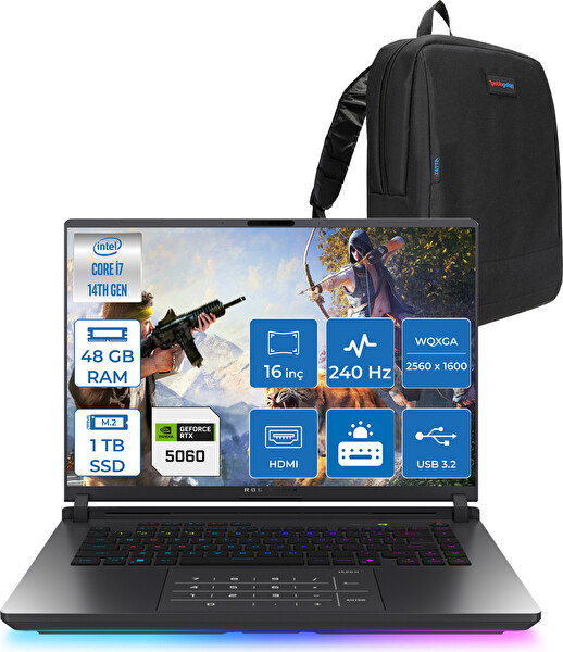 Asus Rog Strix G16 G615JMR Core i7 14650HX 48 GB RAM 1 TB SSD 8 GB RTX 5060 16