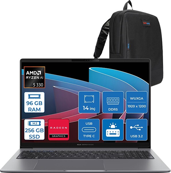 Asus Expert Book P3 PM3406CKA Ryzen AI 5-330 96 GB RAM 256 GB SSD Radeon 820M 14
