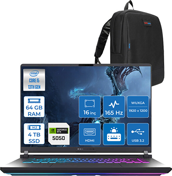 Asus Rog Strix G16 G615JH-RV053 Core i5-13450HX 64 GB 4 TB SSD 8 GB RTX 5050 16