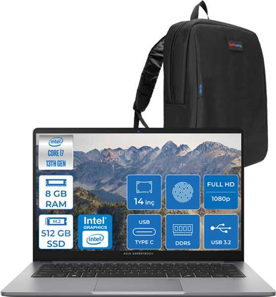 Asus Expert Book P1 P1403 Core i7-13620H 8 GB RAM 512 GB SSD W11Home 14