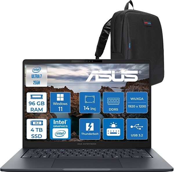 Asus Expert Book B5 B5405CCA-U716512B1D Ultra 7 255H 96 GB RAM 4 TB SSD 14