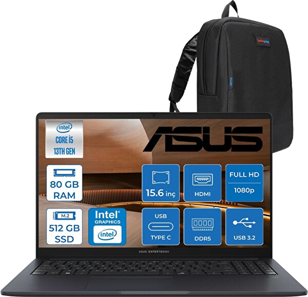 Asus Expert Book B1 B1503CVA-S75437 i5-13420H 80 GB RAM 512 GB SSD 15.6