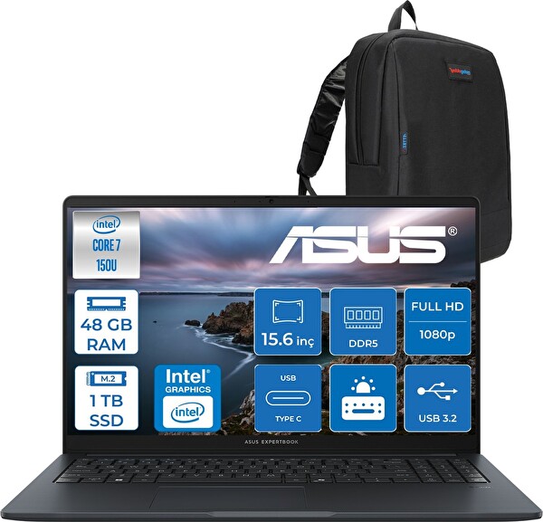 Asus Expert Book B1 B1503CVA Core 7 150U 48 GB RAM DDR5 1 TB SSD 15.6