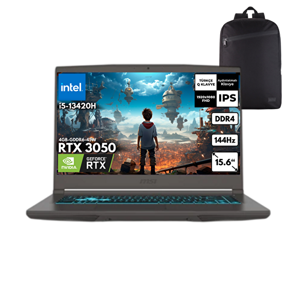 MSI Thin 15 i5-13420H 48GB 4 TB SSD RTX3050(4GB-GDDR6-45W) 15.6