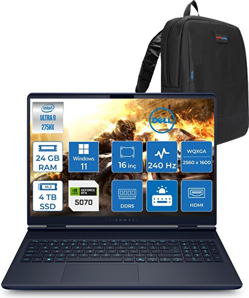 Dell Alienware 16X Ultra 9 275HX 24 GB RAM 4 TB SSD W11Home 8gb RTX5070 16