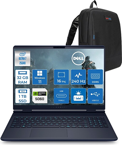 Dell Alienware 16X Ultra 7 255HX 32 GB RAM 1 TB SSD 8GB RTX5060 115W 16