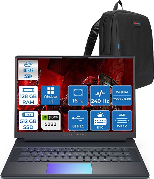 Dell Alienware 16 Ultra 9 275HX 128 GB RAM 512 GB SSD 16GB RTX5080 175W 16