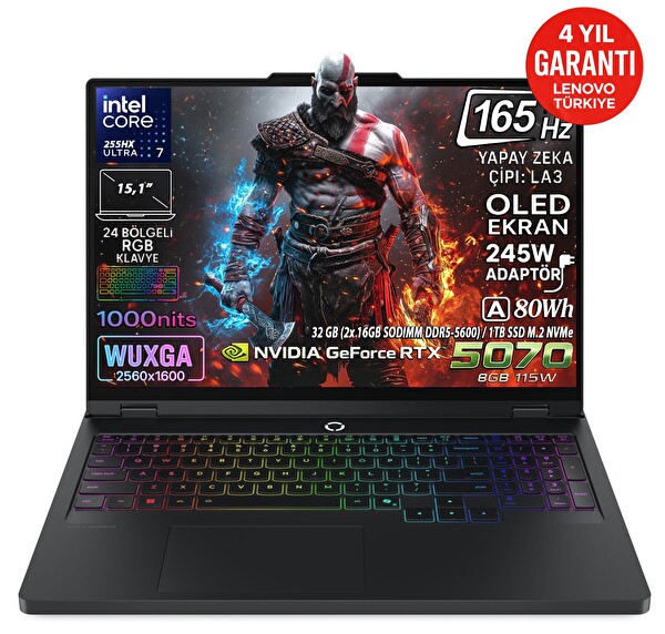 Lenovo Legion 5 15IAX10 Ultra 7 255HX 32GB 1TB SSD RTX 5070 8GB 15