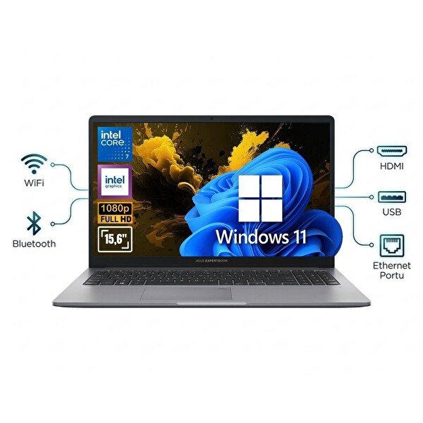 ASUS Expertbook P1 P1503CVA-C716512G0D ATL33 CORE 7 240H 32GB Ram 2TB SSD 15.6'' FHD Win11Pro Notebook