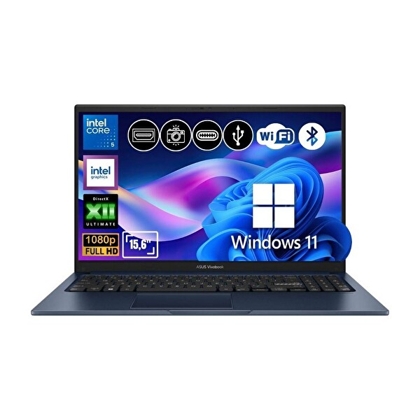 Asus Vivobook 15 X1504VA-BQ4101 ATL15 Intel Core 5 120U 8GB Ram 2TB SSD Win11Pro 15.6'' Notebook