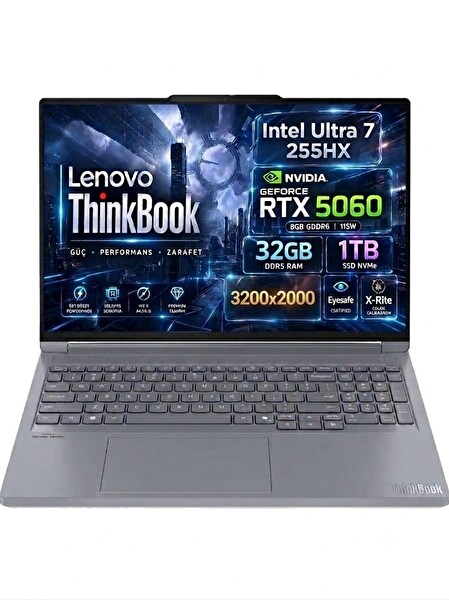 Lenovo ThinkBook 16p 21R0004BTX Ultra 7 255HX 32GB 1TB SSD RTX5060 8GB 3200x2000 FreeDos 165Hz 16