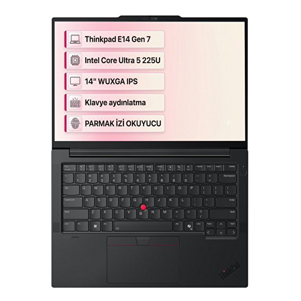Lenovo ThinkPad E14 Gen 7 Intel Core Ultra 5 225U 64 GB RAM 4 TB SSD WUXGA FreeDOS Notebook 21SX007DTX 007