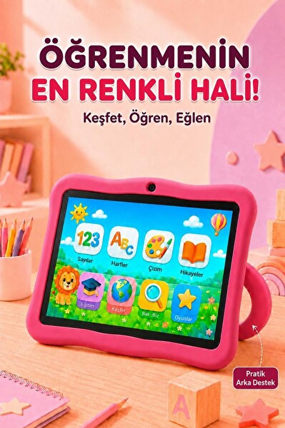 Torima M7 Maniner Eğitici Tablet 4 GB RAM 128 GB Vişne Rengi Çocuk Tableti - Kılıf Hediyeli