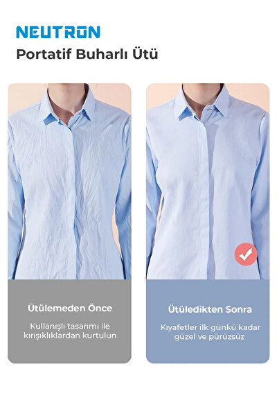 Neutron Portatif Kırışık Giderici Pembe Buharlı Dikey Ütü