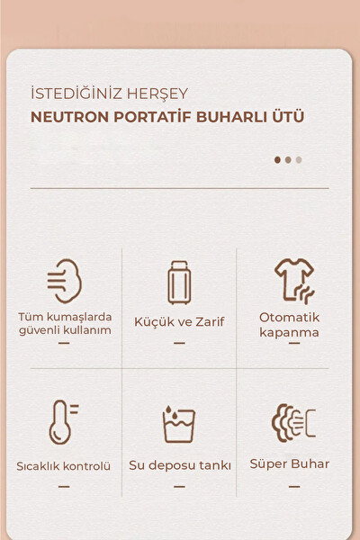 Neutron Portatif Kırışık Giderici Yeşil Buharlı Dikey Ütü