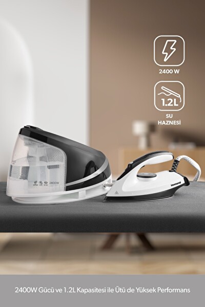 Homend Steamwork 1167H Siyah Beyaz Buhar Kazanlı Ütü