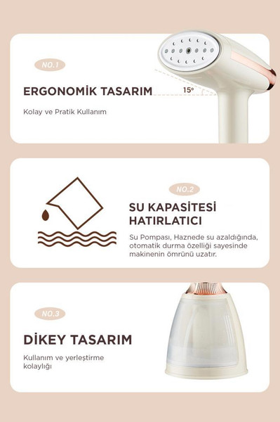 Torima KY-003 Siyah Taşınabilir Dikey Buharlı Ütü 1500W