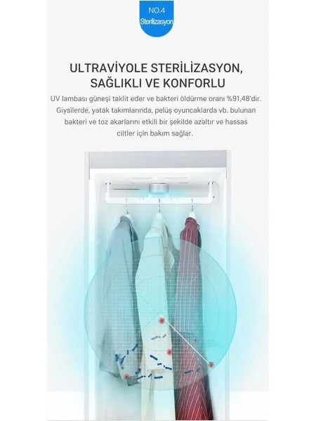 Smartjest Premium Serisi Akıllı Giysi Bakım Dolabı - Kurutma - Ütüleme - Sterilizasyon - Dezenfeksiyon - Vakumlu Ütü Hediyeli