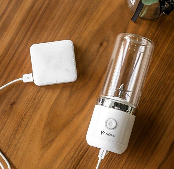 Yasomi GN-A04 Taşınabilir Kablosuz Şarjlı Beyaz Cam El Blenderı