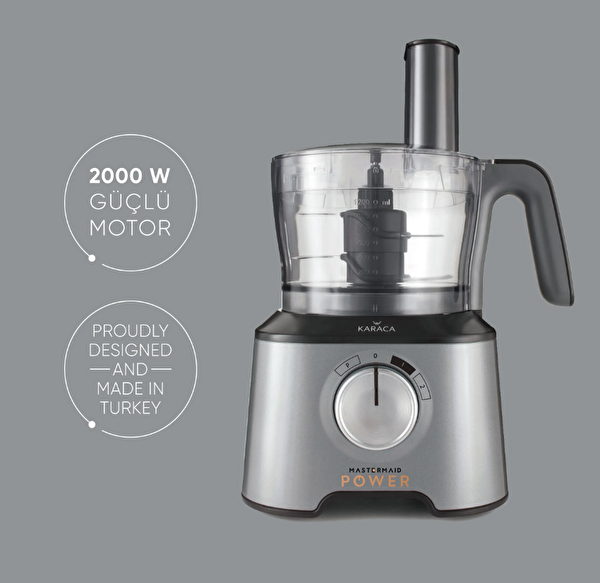 Karaca Mastermaid Power Multifunctional 10'u 1 Arada 2000 W Galaxy Grey Gıda Hazırlama Seti