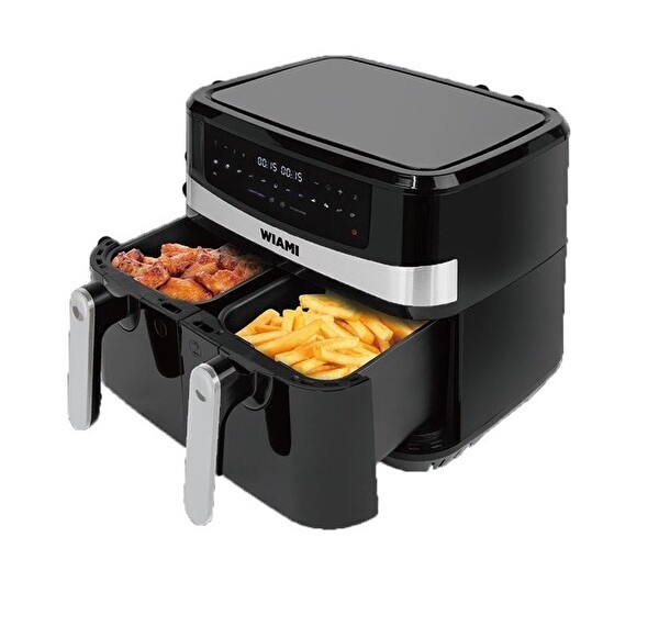 Wiami Çift Sepetli 9 L Siyah Yağsız Airfryer Fritöz
