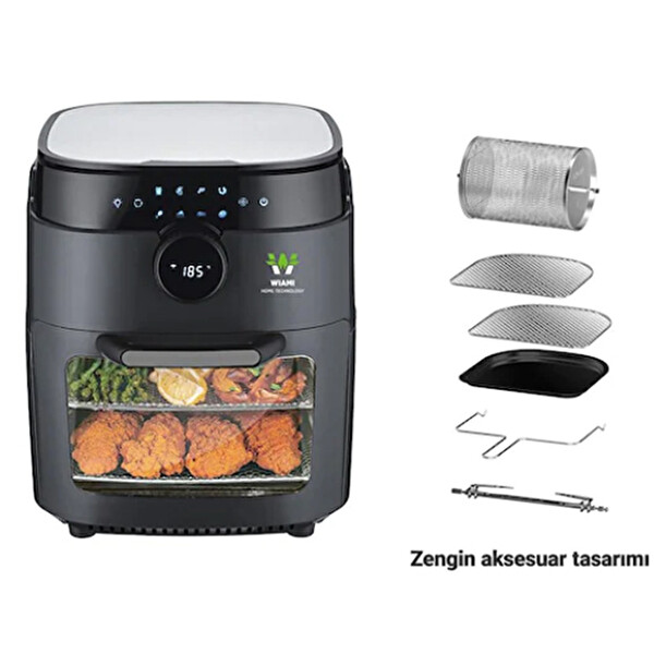 Wiami Airfryer Oven 12 L Akıllı Yağsız Fritöz