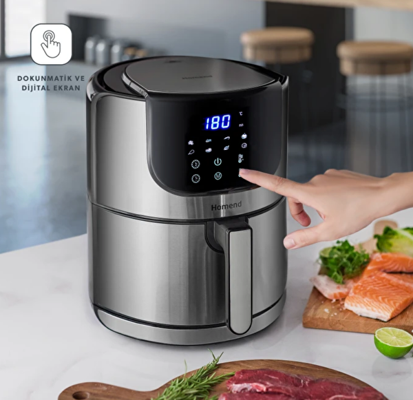 Homend Airfryday 2502H 8 Farklı Program Dokunmatik Ekran 5 L Yağsız Fritöz