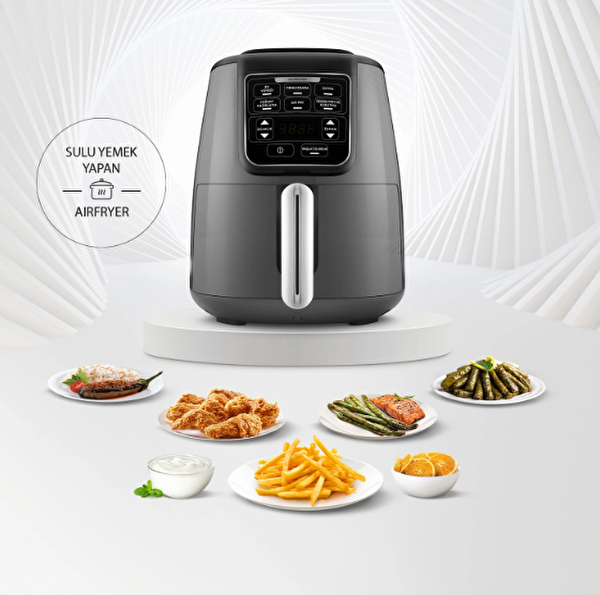 Karaca Air Pro Cook XL 2 in 1 4 L Konuşan Space Gray Airfryer
