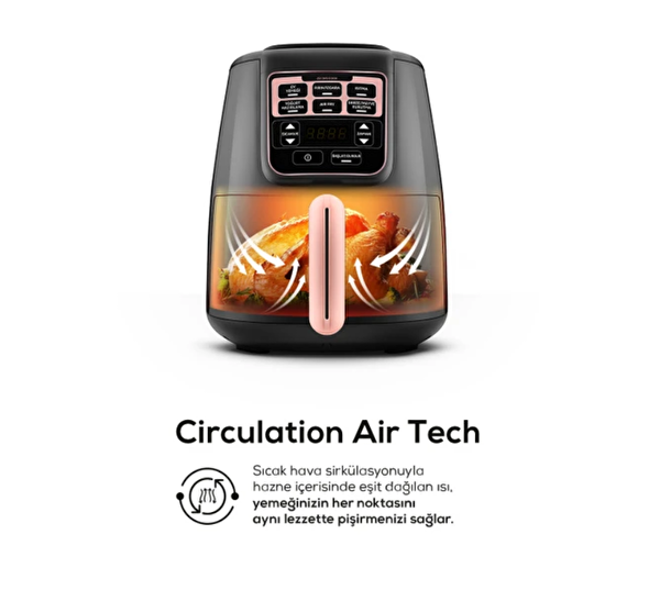 Karaca Air Pro Cook XL 2 in 1 4 L Konuşan Rosegold Airfryer