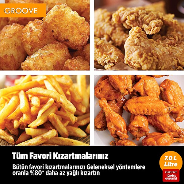 Groove Max XXL 1800 W 7 L WiFi Smart Air Fryer Yağsız Sıcak Hava Fritözü