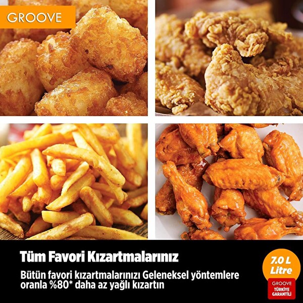Groove Max XXL 7L 1800 W WiFi Smart Airfryer Beyaz Yağsız Sıcak Hava Fritözü