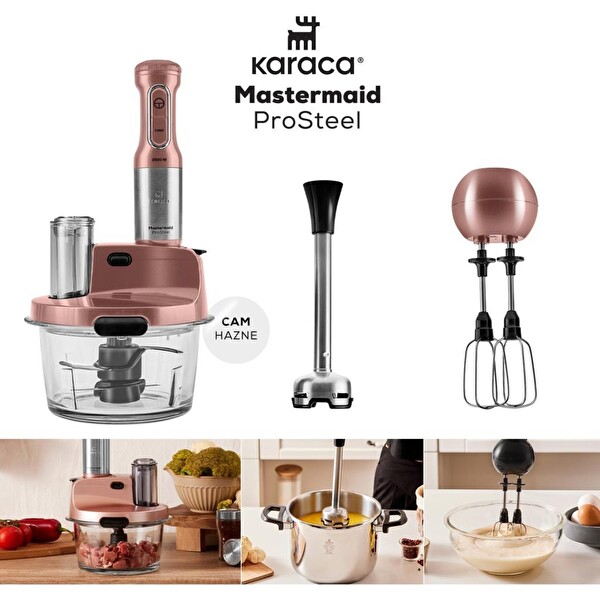 Karaca Mastermaid Prosteel Uzun Blender Ayaklı Cam Rose Gold Mutfak Robotu