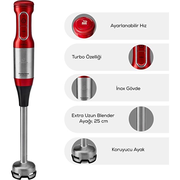 Karaca Mastermaid Prosteel Uzun Blender Ayaklı Cam Rose Gold Mutfak Robotu