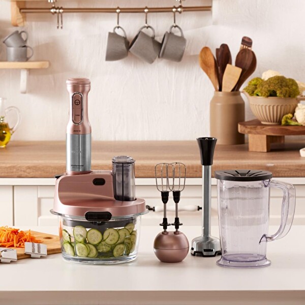 Karaca Mastermaid Prosteel Uzun Blender Ayaklı Cam Rose Gold Mutfak Robotu