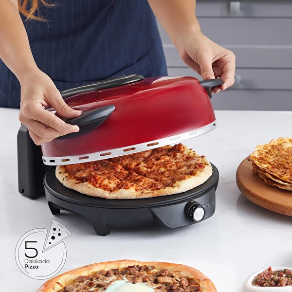 Karaca Gastro Imperaial 10'u 1 Arada Kırmızı Pizza ve Lahmacun Makinesi