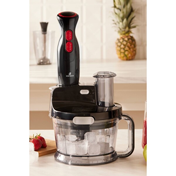 Karaca Pro-Multimax 2000 W Siyah-Kırmızı Mutfak Robotu